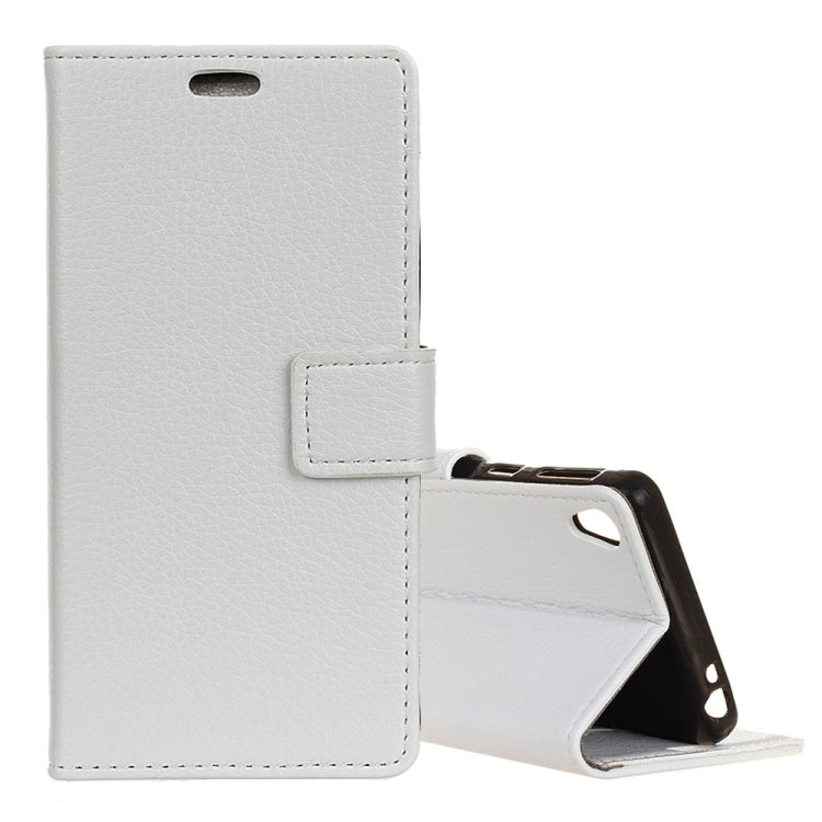 Litchi Texture Horizontal Flip Leather Case for Alcatel 1, with Holder & Card Slots & Photo Frame