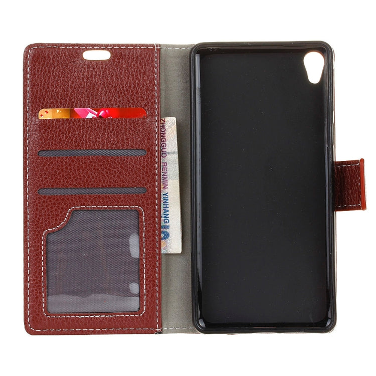 Litchi Texture Horizontal Flip Leather Case for Alcatel 1, with Holder & Card Slots & Photo Frame