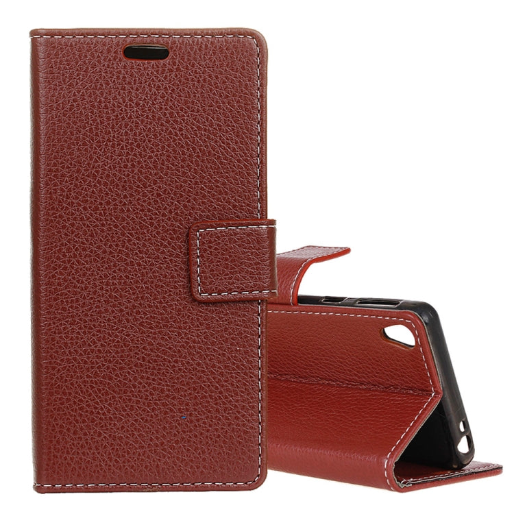 Litchi Texture Horizontal Flip Leather Case for Alcatel 1, with Holder & Card Slots & Photo Frame