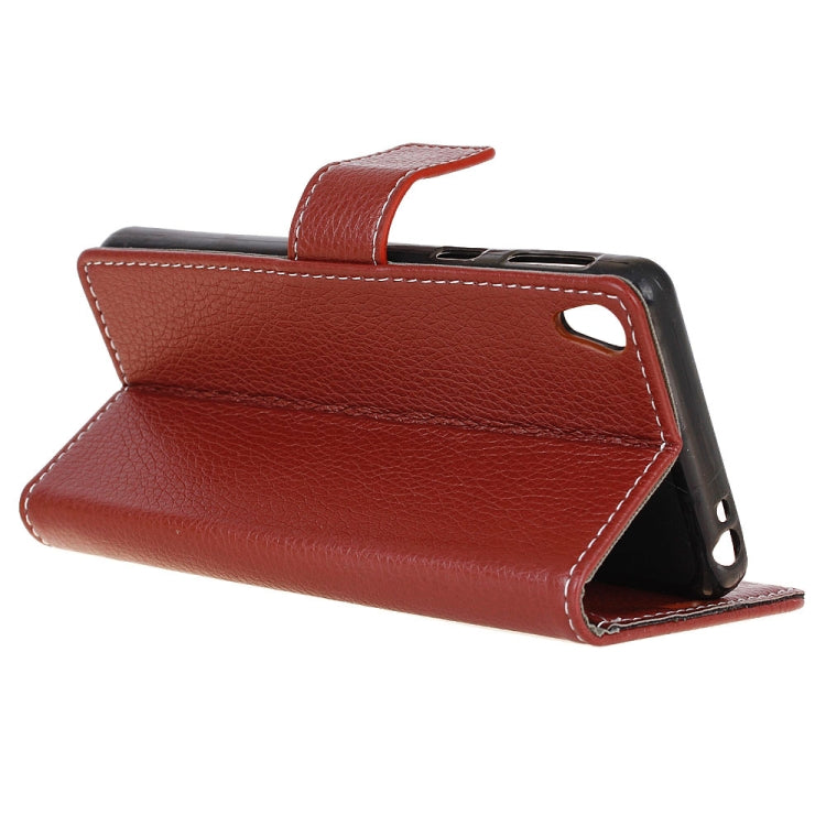 Litchi Texture Horizontal Flip Leather Case for Alcatel 1, with Holder & Card Slots & Photo Frame