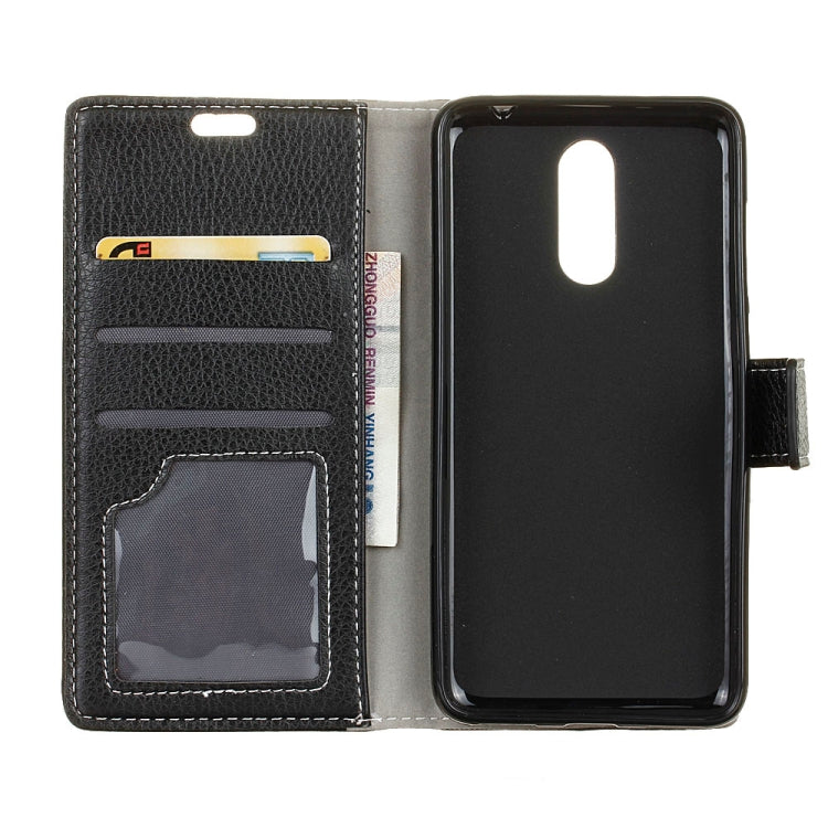 Litchi Texture Horizontal Flip Leather Case for Alcatel 5, with Holder & Card Slots & Photo Frame