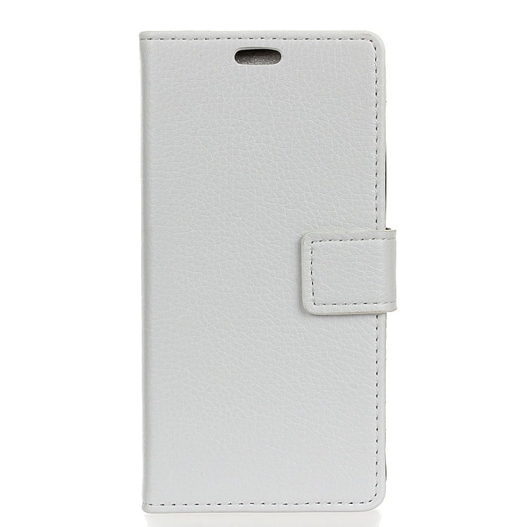 Litchi Texture Horizontal Flip Leather Case for Alcatel 5, with Holder & Card Slots & Photo Frame