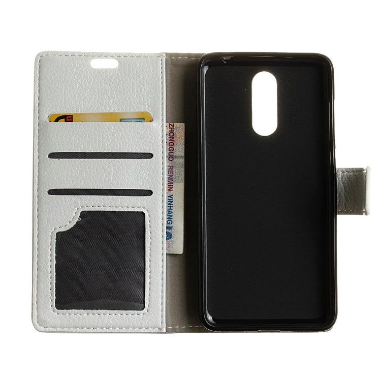 Litchi Texture Horizontal Flip Leather Case for Alcatel 5, with Holder & Card Slots & Photo Frame