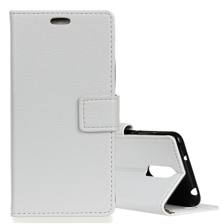 Litchi Texture Horizontal Flip Leather Case for Alcatel 5, with Holder & Card Slots & Photo Frame