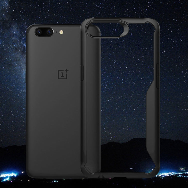 For OnePlus 5 Transparent PC + TPU Full Coverage Shockproof Protective Back Case(Grey)