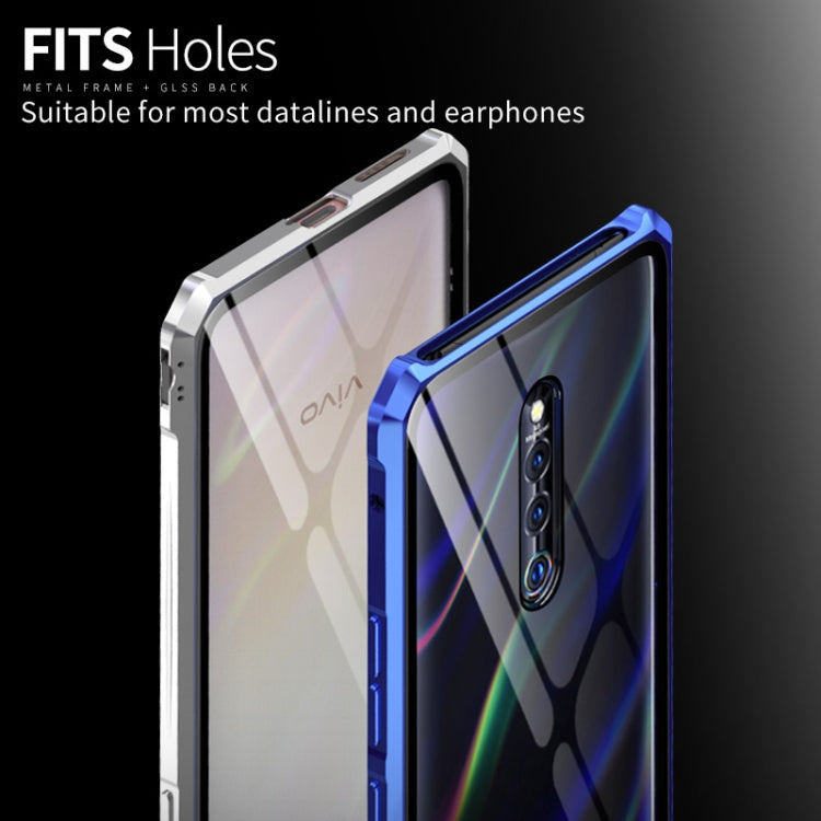 Buckle Series Metal Frame + Tempered Glass Protective Case for Vivo X27 Pro(Black)