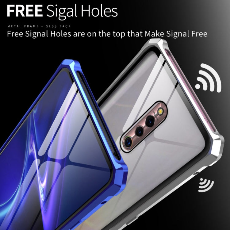 Buckle Series Metal Frame + Tempered Glass Protective Case for Vivo X27 Pro(Black)