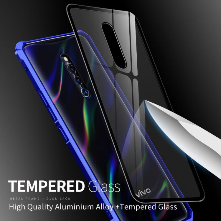 Buckle Series Metal Frame + Tempered Glass Protective Case for Vivo X27 Pro(Black)