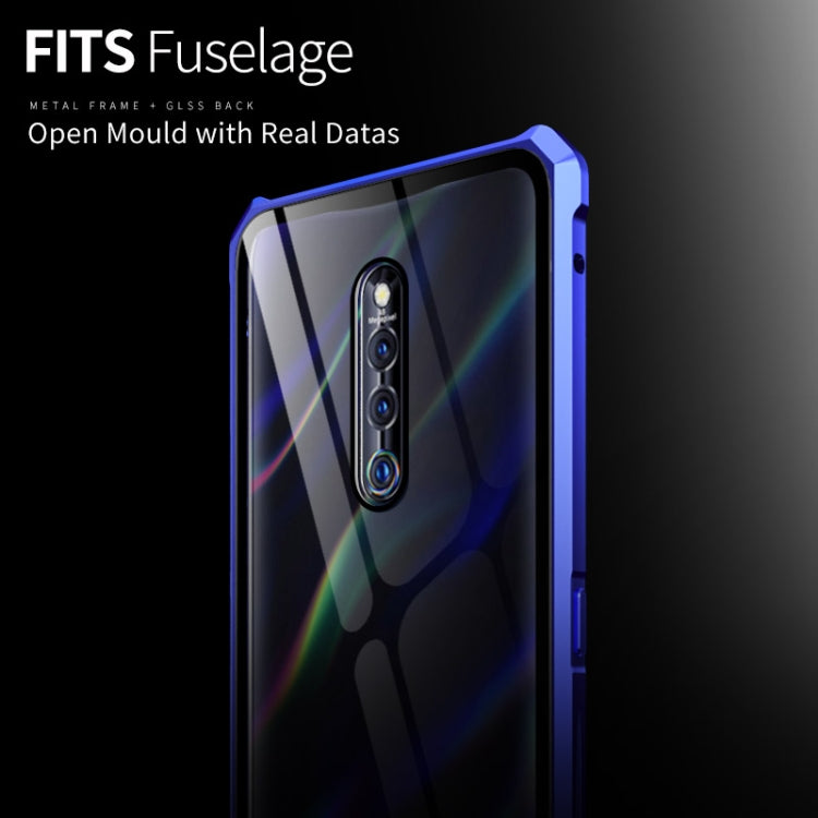 Buckle Series Metal Frame + Tempered Glass Protective Case for Vivo X27 Pro(Black)