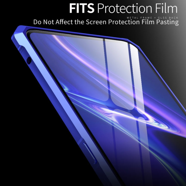 Buckle Series Metal Frame + Tempered Glass Protective Case for Vivo X27 Pro(Black)