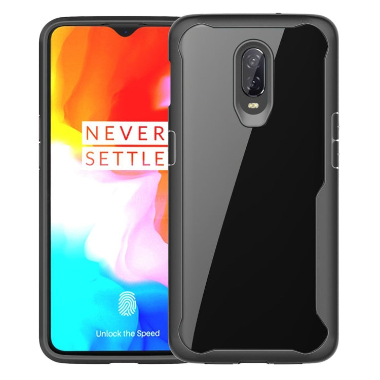 Transparent PC + TPU Full Coverage Shockproof Protective Case for OnePlus 6T (Black)