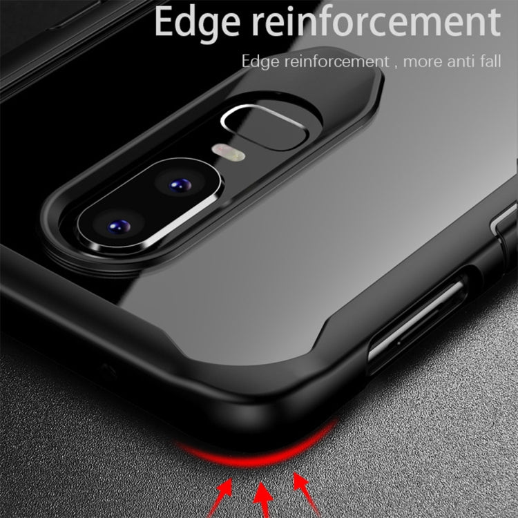 Transparent PC + TPU Full Coverage Shockproof Protective Case for OnePlus 6T (Black)