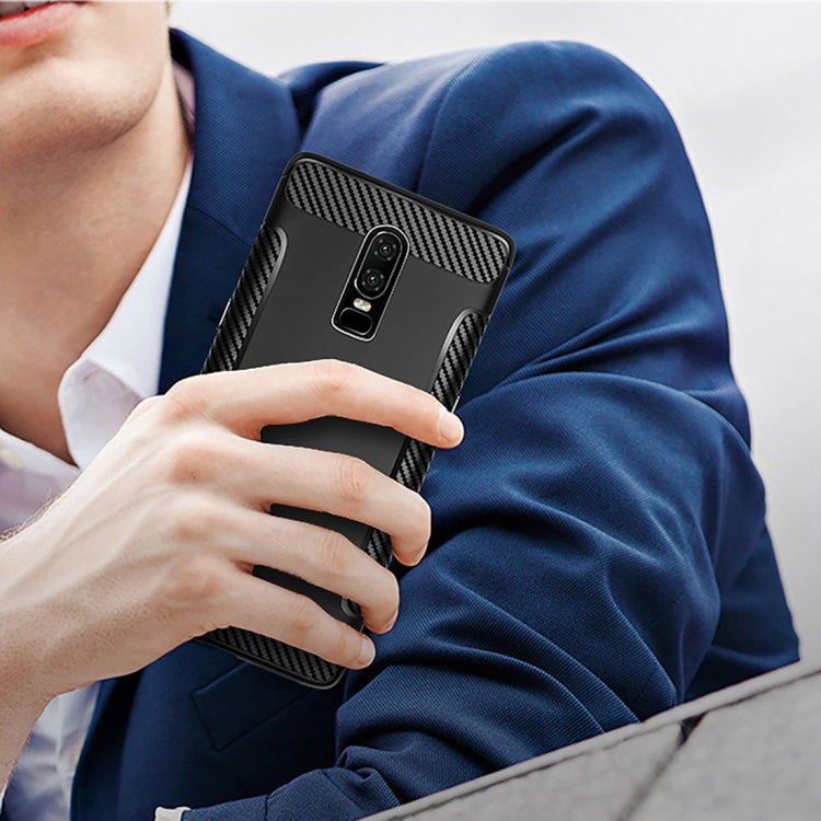 Carbon Fiber Anti-slip TPU Protective Case for OnePlus 6