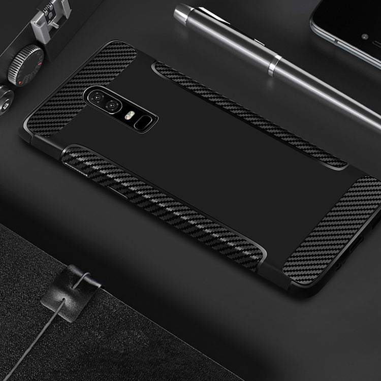 Carbon Fiber Anti-slip TPU Protective Case for OnePlus 6
