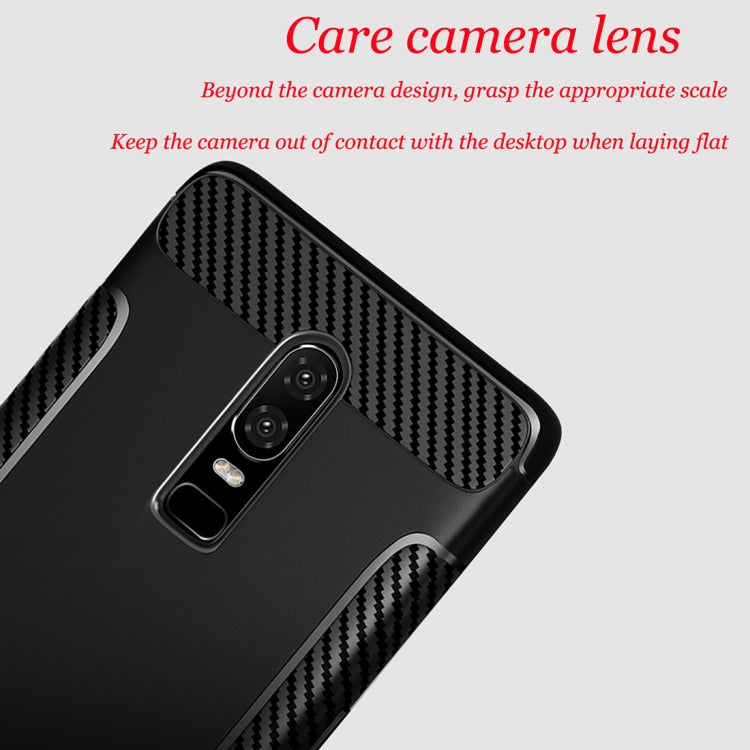 Carbon Fiber Anti-slip TPU Protective Case for OnePlus 6
