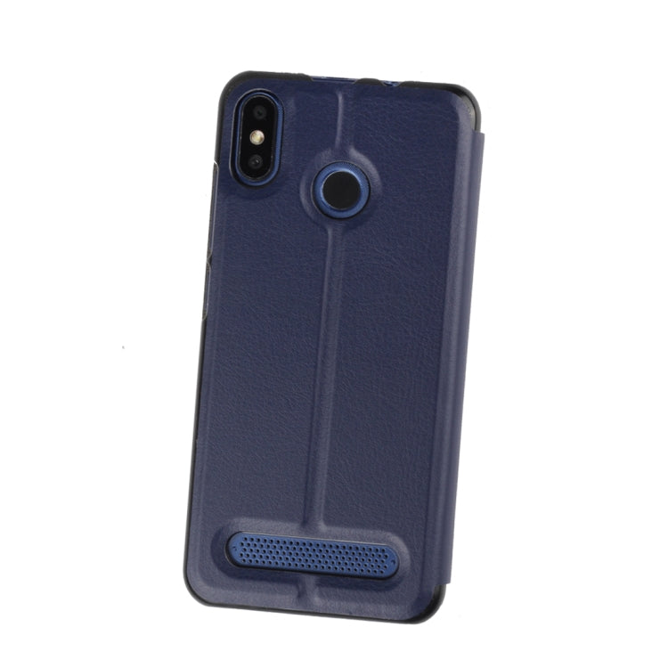OCUBE Spring Texture Horizontal Flip Leather Case for Vernee T3 Pro, with Holder (Blue)