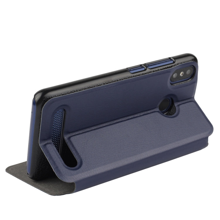 OCUBE Spring Texture Horizontal Flip Leather Case for Vernee T3 Pro, with Holder (Blue)