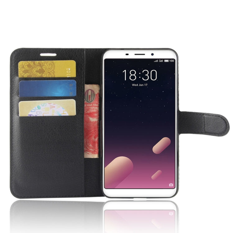 For Meizu Meilan M6s PU + TPU Litchi Texture Horizontal Flip Leather Case with Wallet & Holder & Card Slots