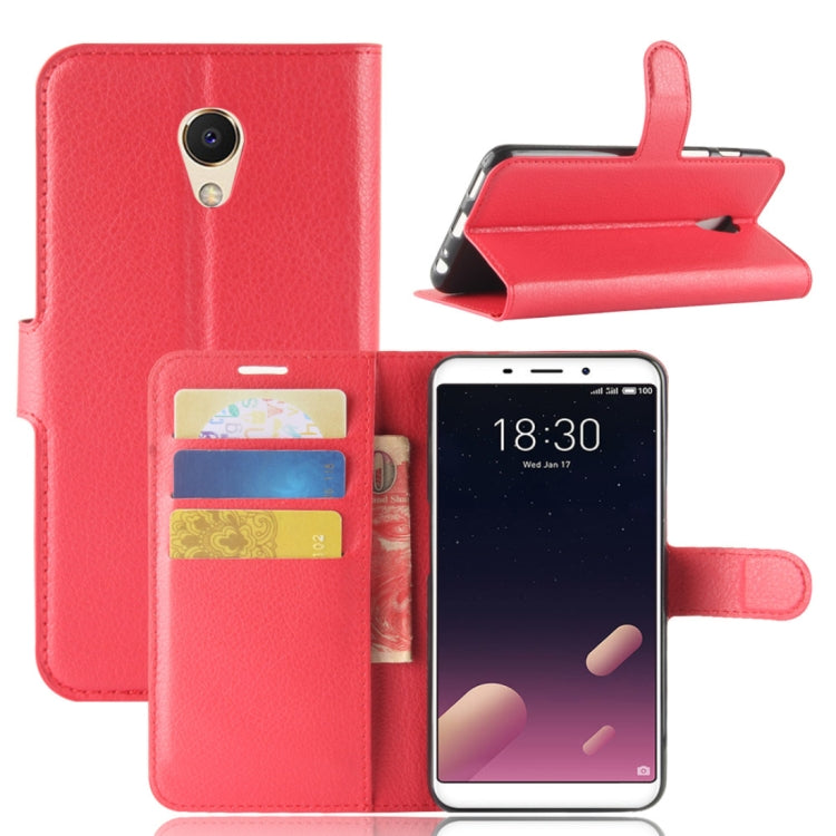 For Meizu Meilan M6s PU + TPU Litchi Texture Horizontal Flip Leather Case with Wallet & Holder & Card Slots