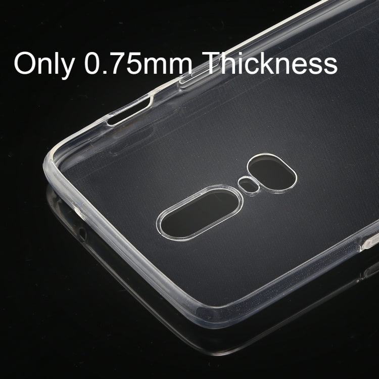 For OnePlus 6 Ultra-thin 0.75mm Transparent TPU Protective Case(Transparent)