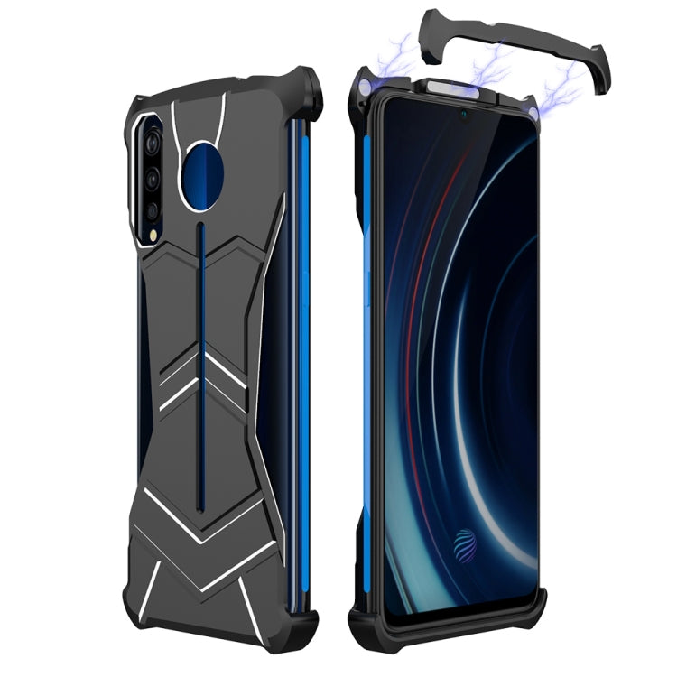 R-JUST Magnet Adsorption Metal Polished Texture Phone Case for VIVO iQOO (Black)