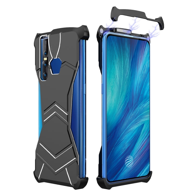 R-JUST Magnet Adsorption Metal Polished Texture Phone Case for VIVO X27 (Black)