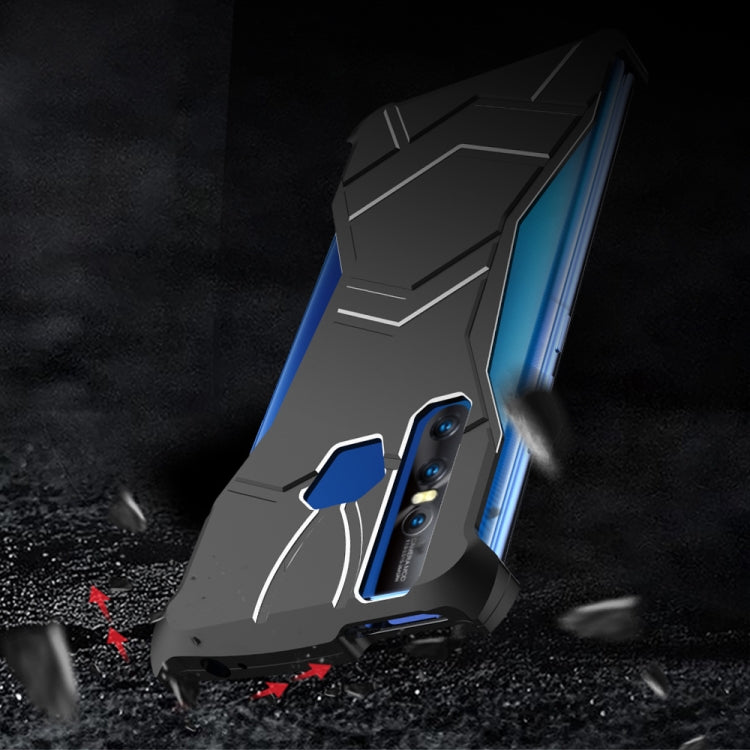 R-JUST Magnet Adsorption Metal Polished Texture Phone Case for VIVO X27 (Black)