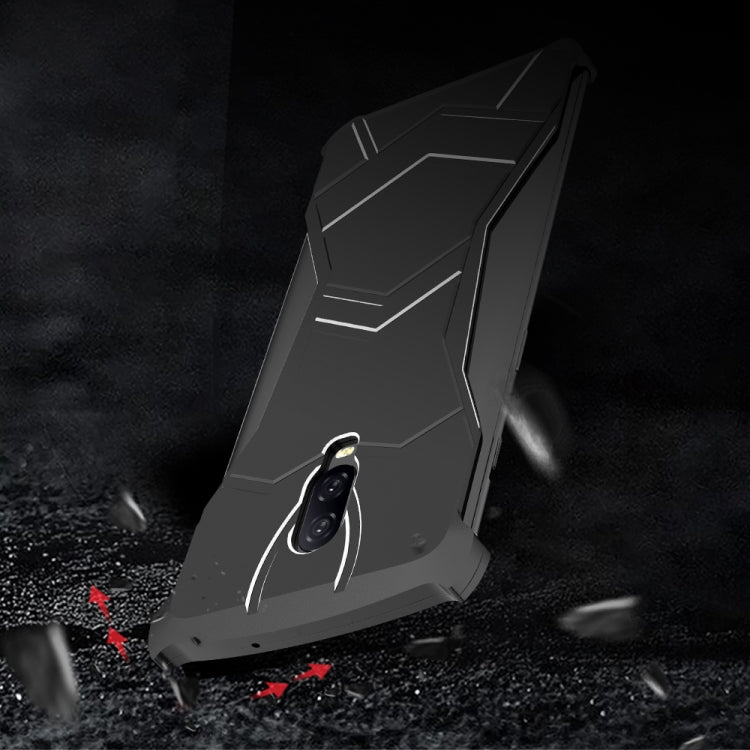 R-JUST Magnet Adsorption Metal Polished Texture Phone Case for Onepuls 6T (Black)