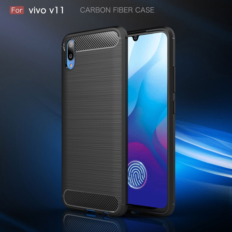 Brushed Texture Carbon Fiber Soft TPU Case for Vivo V11 (V11 Pro)