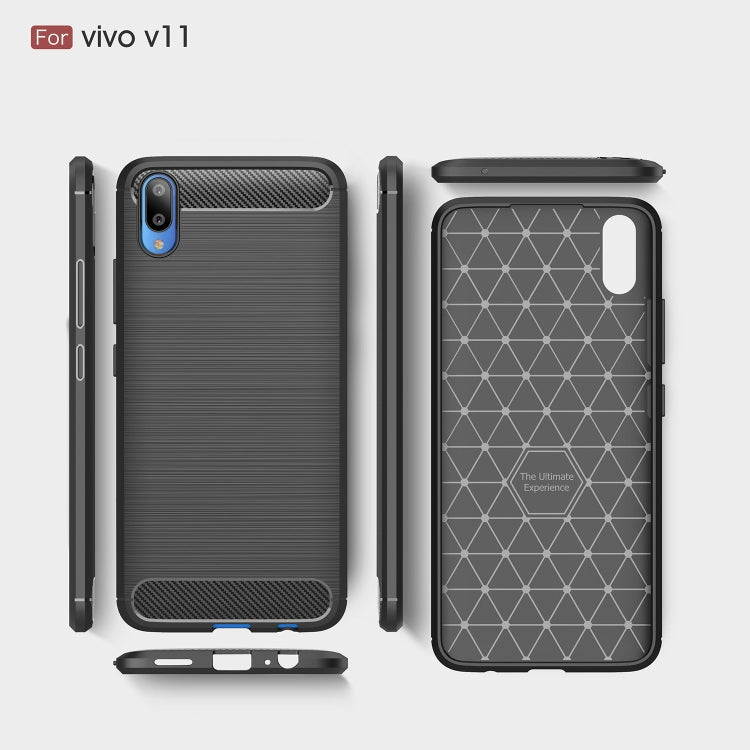 Brushed Texture Carbon Fiber Soft TPU Case for Vivo V11 (V11 Pro)