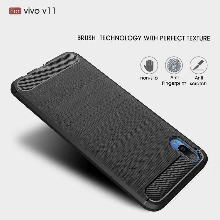 Brushed Texture Carbon Fiber Soft TPU Case for Vivo V11 (V11 Pro)