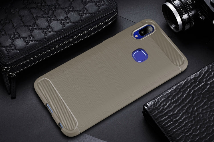 Brushed Texture Carbon Fiber Soft TPU Case for Vivo V11i