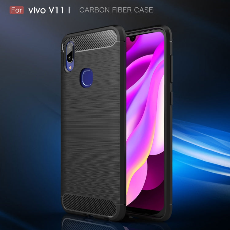 Brushed Texture Carbon Fiber Soft TPU Case for Vivo V11i