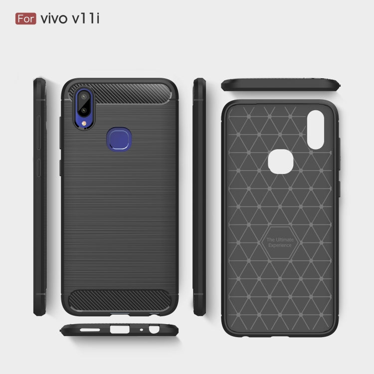 Brushed Texture Carbon Fiber Soft TPU Case for Vivo V11i