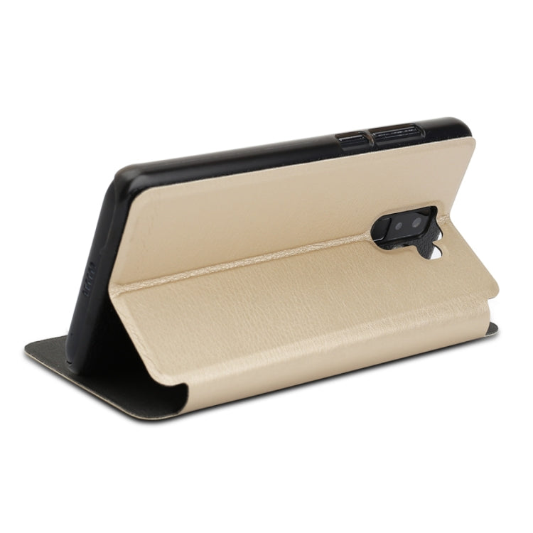 OCUBE for Leagoo M9 (MPH1992) Spring Texture Horizontal Flip Leather Case with Holder (Gold)