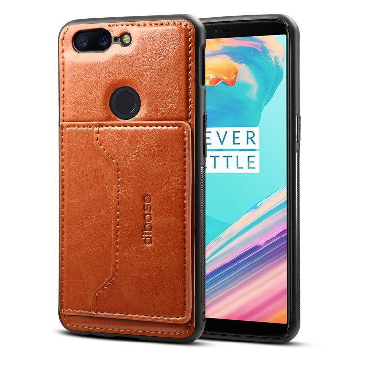 Dibase TPU + PC + PU Crazy Horse Texture Leather Case for OnePlus 5T