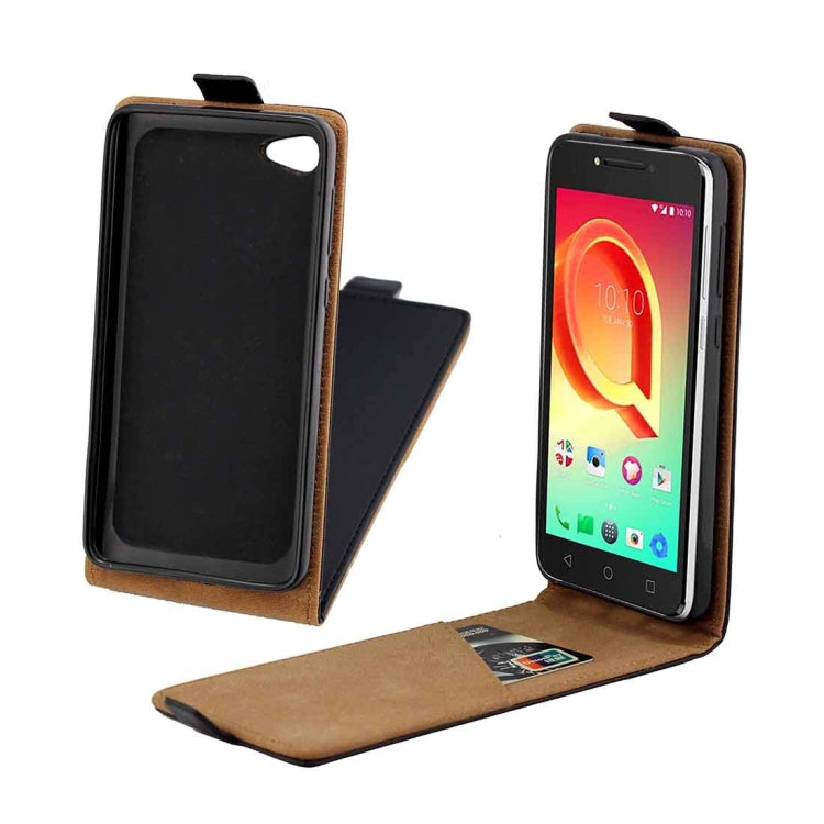For Alcatel A5 LED TPU Business Style Vertical Flip Protective Leather Case with Card Slot(Black)