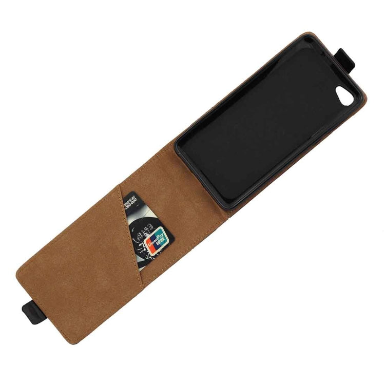 For Alcatel A5 LED TPU Business Style Vertical Flip Protective Leather Case with Card Slot(Black)