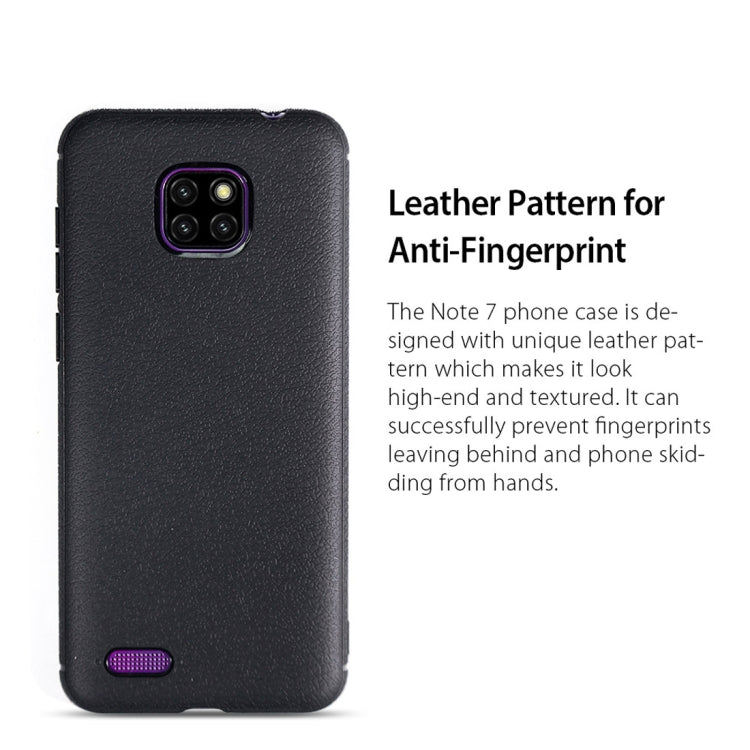 Shockproof Leather Texture TPU Case for ULEFONG Note 7 (Black)