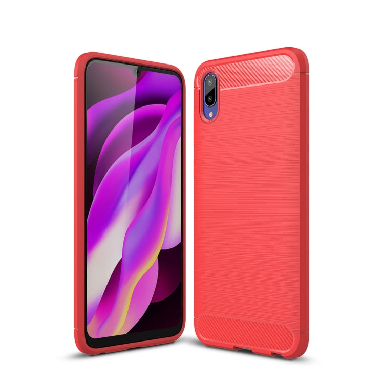 Brushed Texture Carbon Fiber Shockproof TPU Case for Vivo Y97