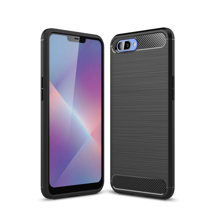Brushed Texture Carbon Fiber Shockproof TPU Case for OPPO AX5