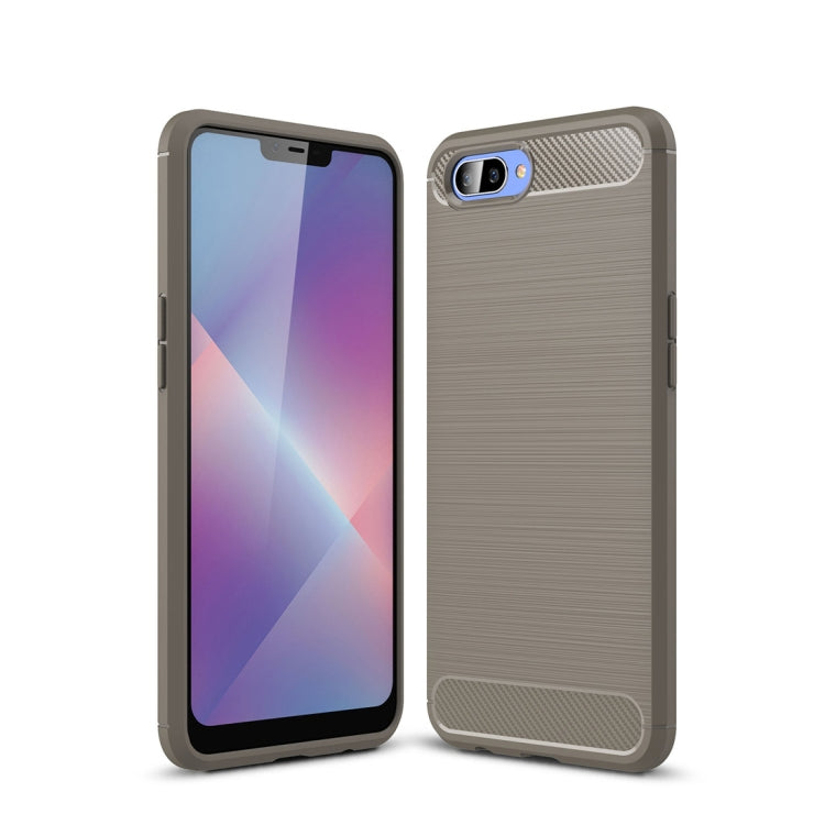 Brushed Texture Carbon Fiber Shockproof TPU Case for OPPO AX5