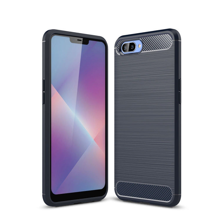 Brushed Texture Carbon Fiber Shockproof TPU Case for OPPO AX5