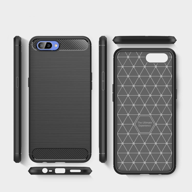 Brushed Texture Carbon Fiber Shockproof TPU Case for OPPO AX5