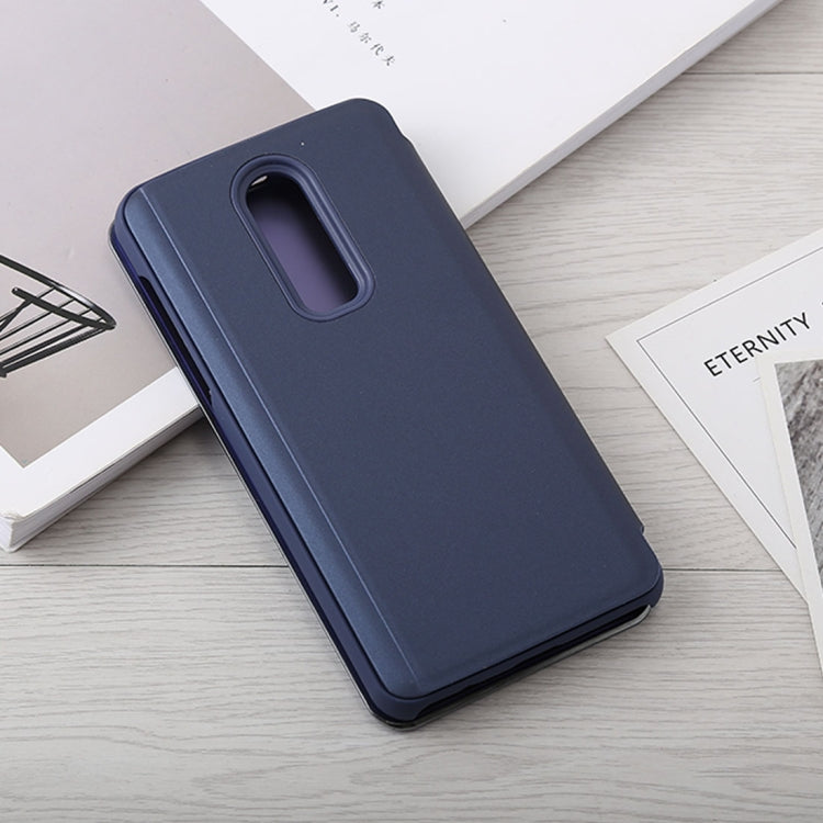 Mirror Clear View Horizontal Flip PU Leather Case for OnePlus 6, with Holder