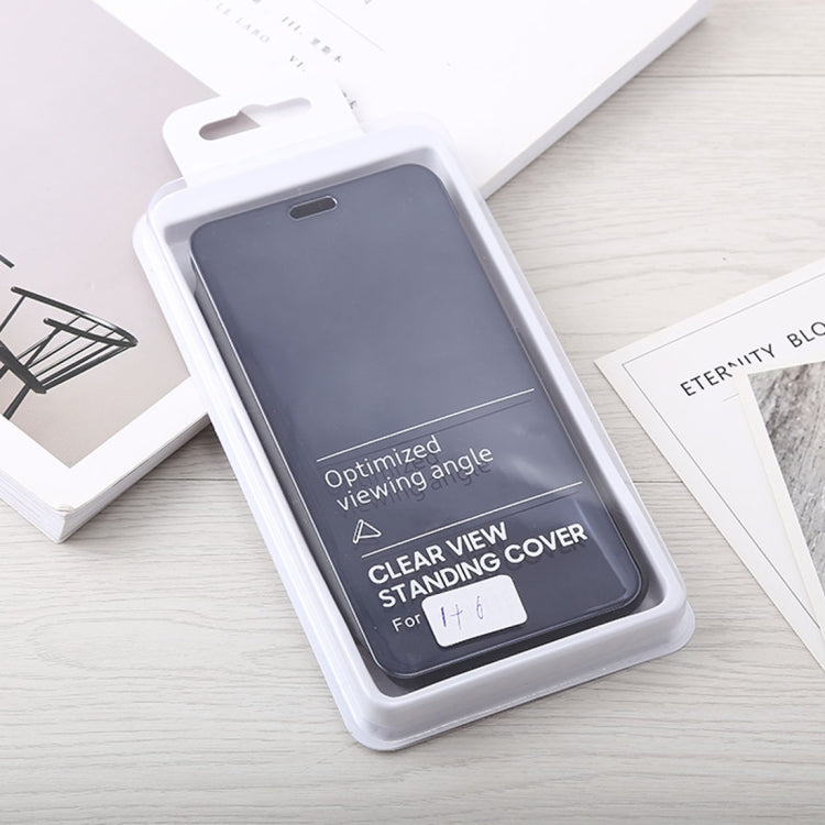 Mirror Clear View Horizontal Flip PU Leather Case for OnePlus 6, with Holder