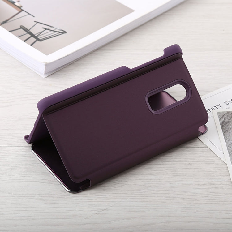 Mirror Clear View Horizontal Flip PU Leather Case for OnePlus 6, with Holder