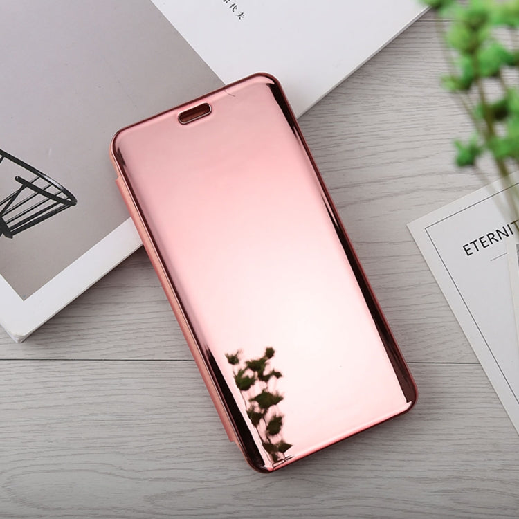Mirror Clear View Horizontal Flip PU Leather Case for OnePlus 6, with Holder