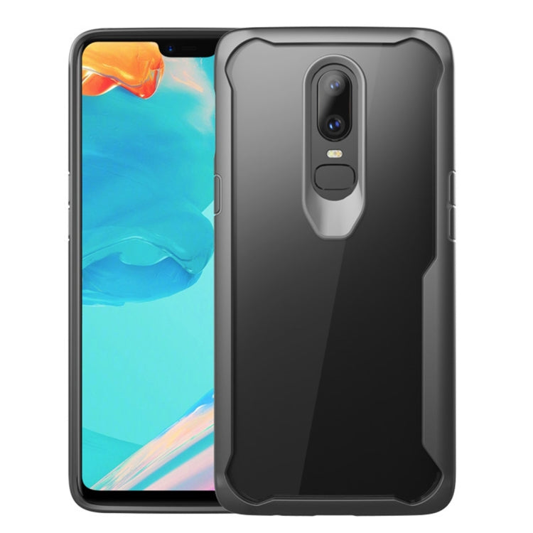 Transparent PC + TPU Full Coverage Shockproof Protective Case for OnePlus 6 (Grey)