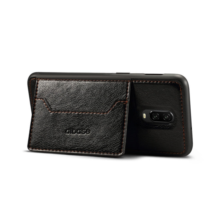 Dibase TPU + PC + PU Crazy Horse Texture Protective Case for OnePlus 7, with Holder & Card Slots